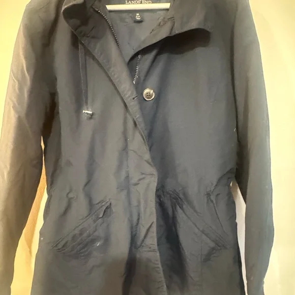 Lands' End Navy Hooded Jacket - Picture 3 of 6